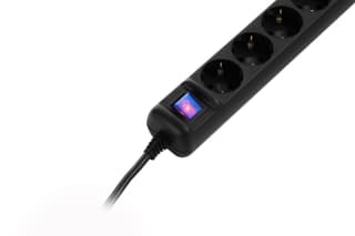 2E Power strip 3m, 5xTypeF, 16A, black - 4