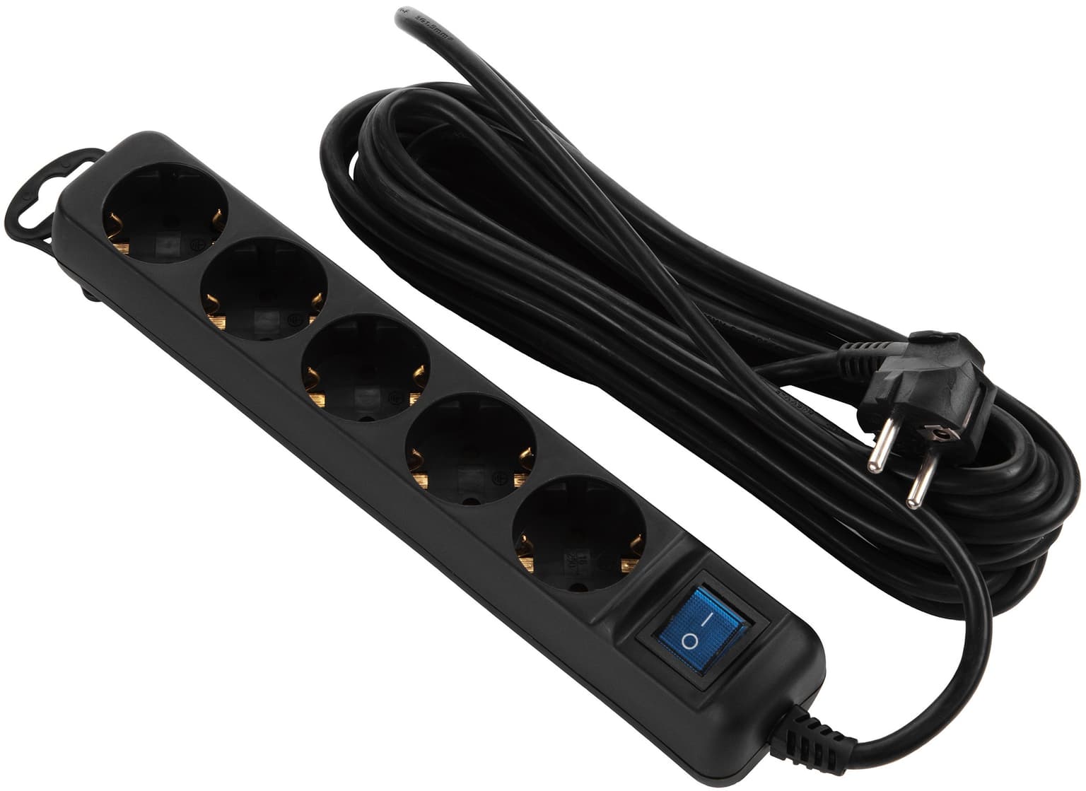 2E Power strip 3m, 5xTypeF, 16A, black - 6
