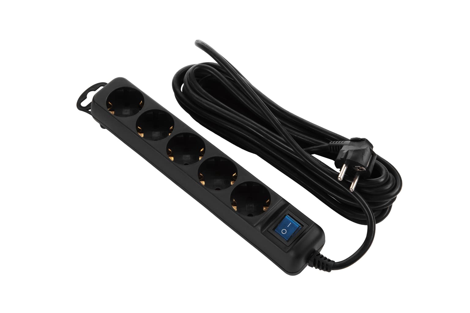 2E Power strip 3m, 5xTypeF, 16A, black