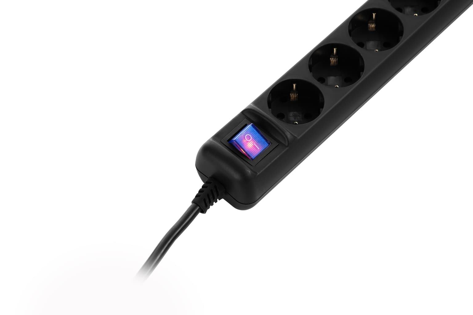 2E Power strip 3m, 5xTypeF, 16A, black - 4