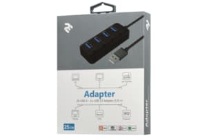 2E USB-A to 4*USB3.0, Hub with switch, 0.25m