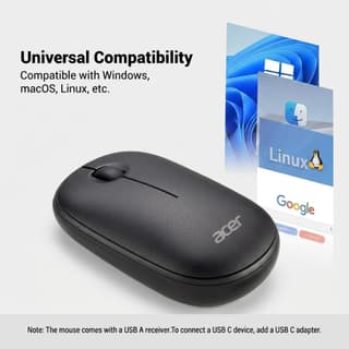 Acer Wireless Bubble Mouse, AMR100, Black, retail pack - 8