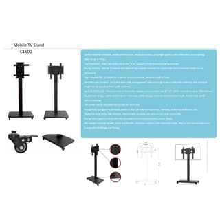 Allscreen C1600, 26”-55”, TV Mount With Roller, Black — 6
