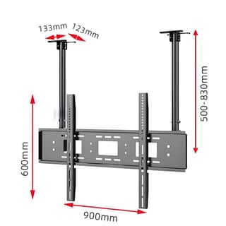 allscreen C521, 55"-95", TV Ceiling Mount, Black — 2