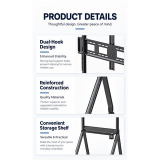 Allscreen TR42, 42"-86", TV Mount With Roller, Black — 2