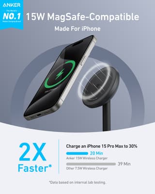 Anker MagGo Qi2 Wireless Charging Stand 15W Black A25X1H11
