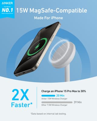 Anker MagGo Qi2 Wireless Charging Stand 15W White A25X1H21