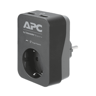 APC PME1WU2B-GR Essential, 1 Socket, USB-A, Black