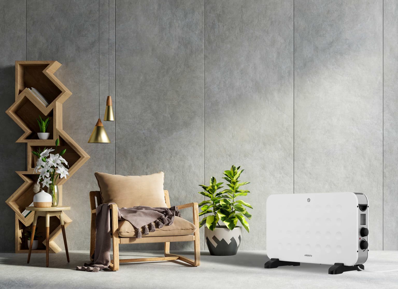 Ardesto Convector, 20m2, 2000w, mechanical control, open heating element, white - 2