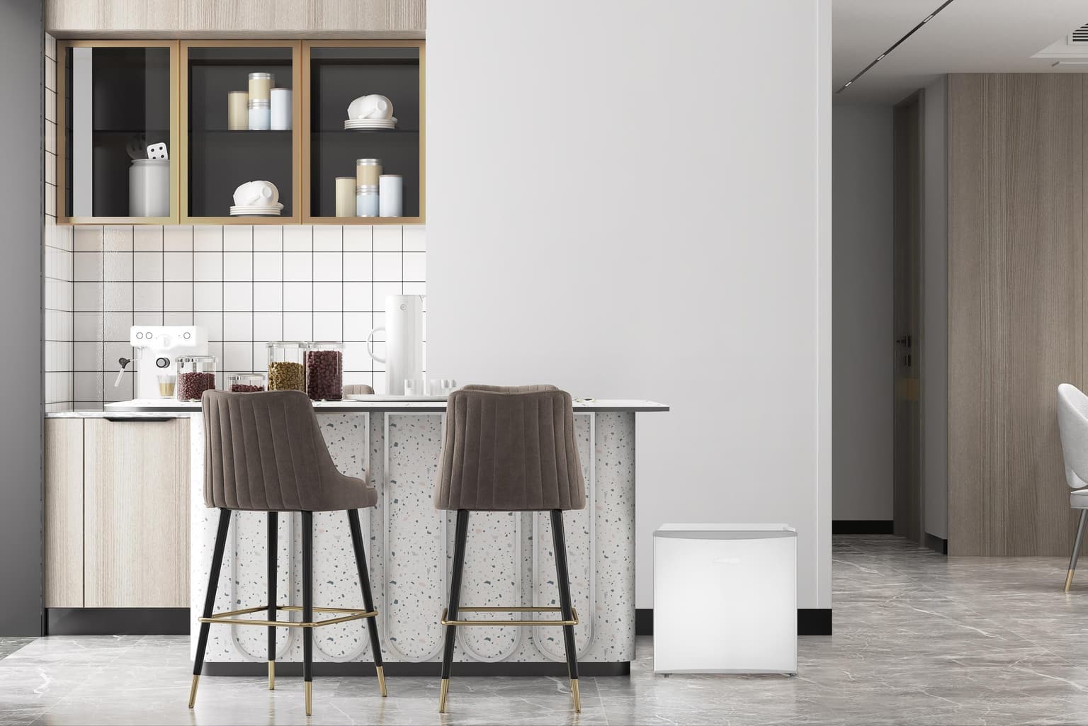 Ardesto Refrigerator mini, 49.2x47.2x45, 43L, A+, ST, silvery - 3