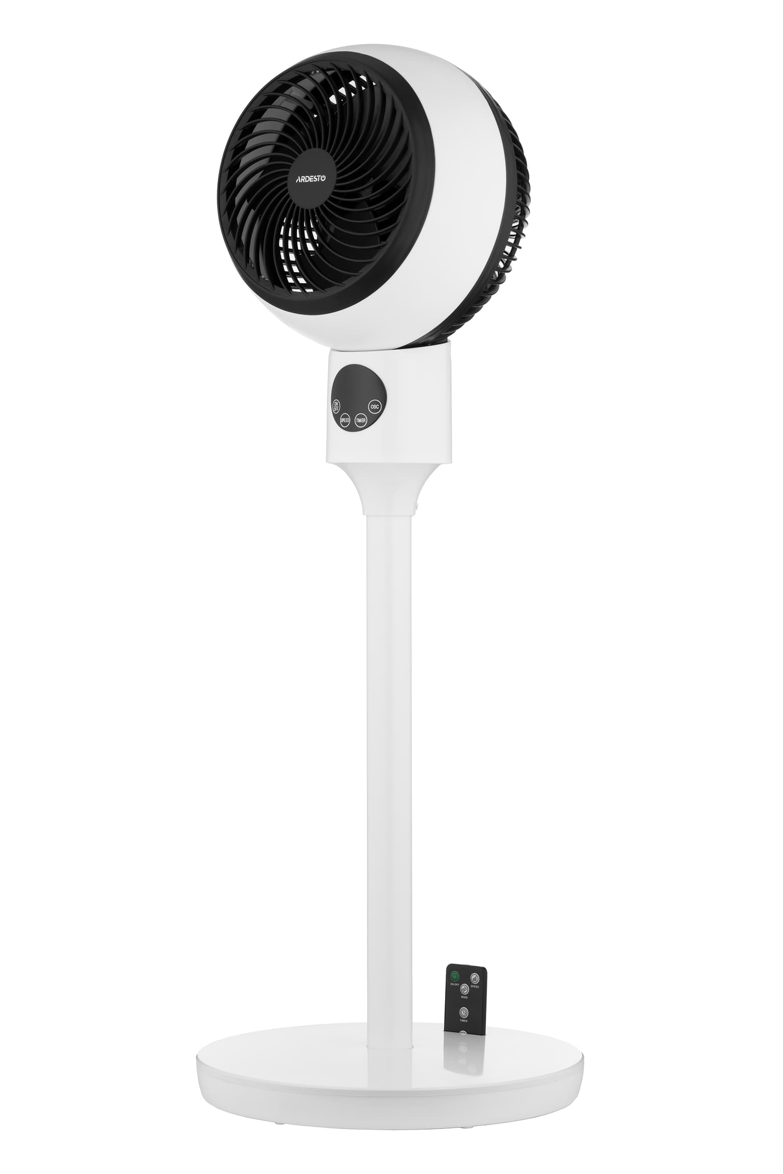 Ardesto Floor fan FNT-C880 50W, remote control, display, black and white