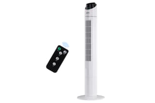 Ardesto Column fan FNT-R44X1W 110cm, 50W, remote control, display, black and white