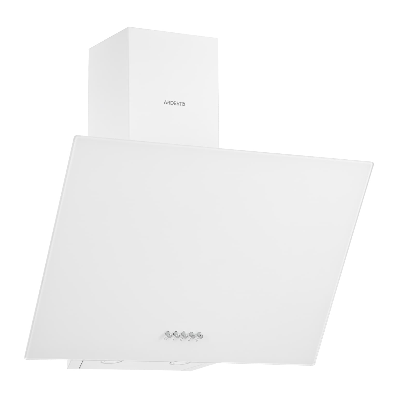 Ardesto Hood Inclined hood HCH-F1300WG, 60cm, 900m3h, glass, 2x1W LED, button, white