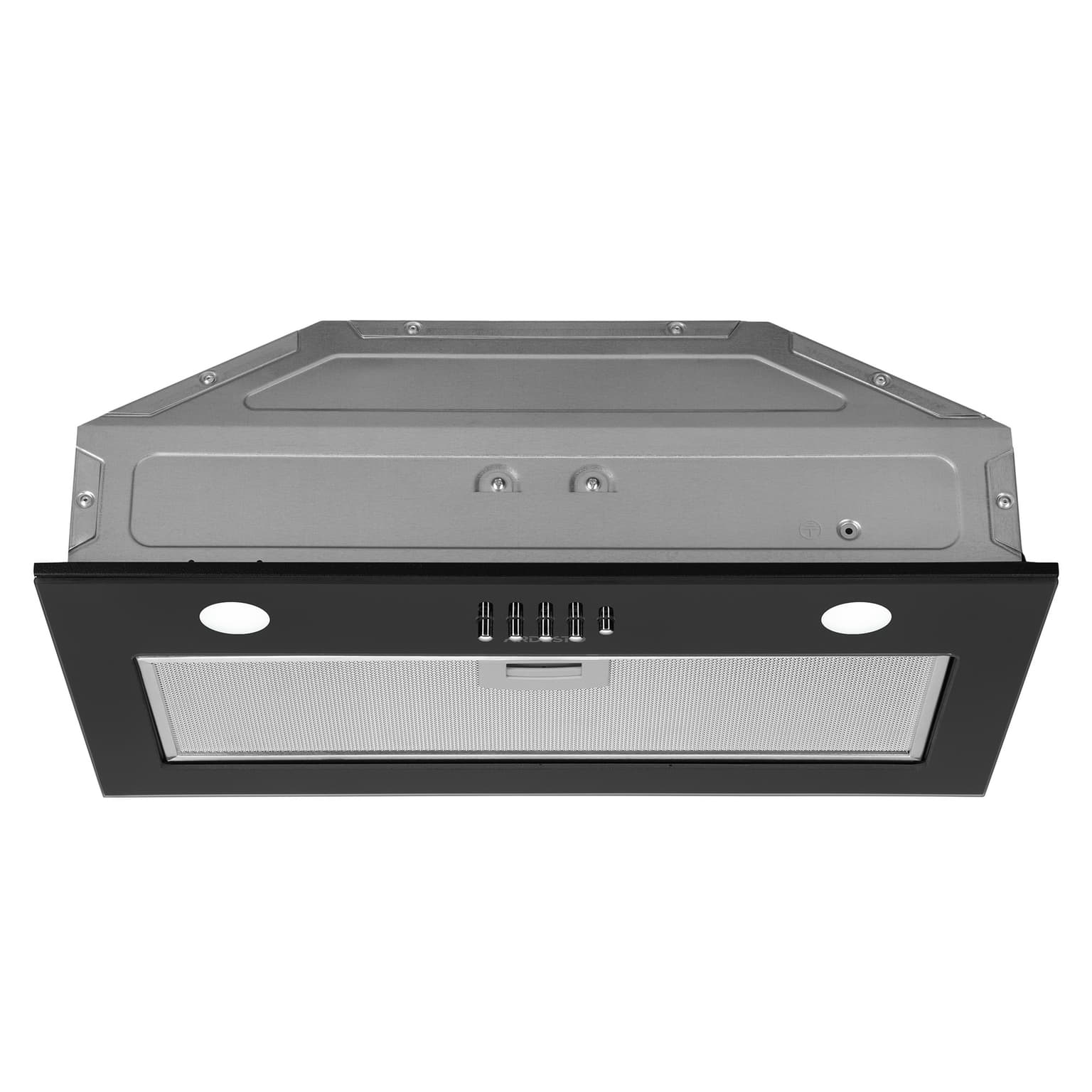 Ardesto Hood integrated HFI-F900GBL, 52cm, 700m3h, glass, 2x1W LED, button, black - 2