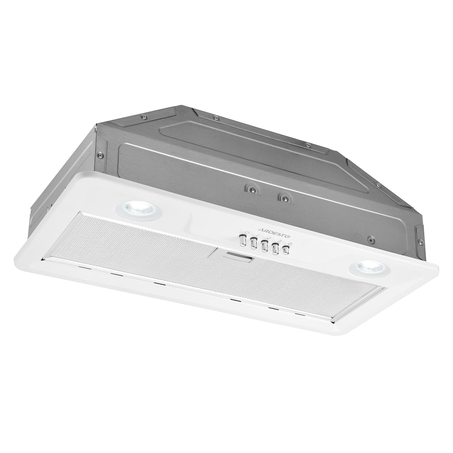 Ardesto Hood integrated HFI-F900MW, 52cm, 700m3h, metal, 2x1W LED, button, white - 4