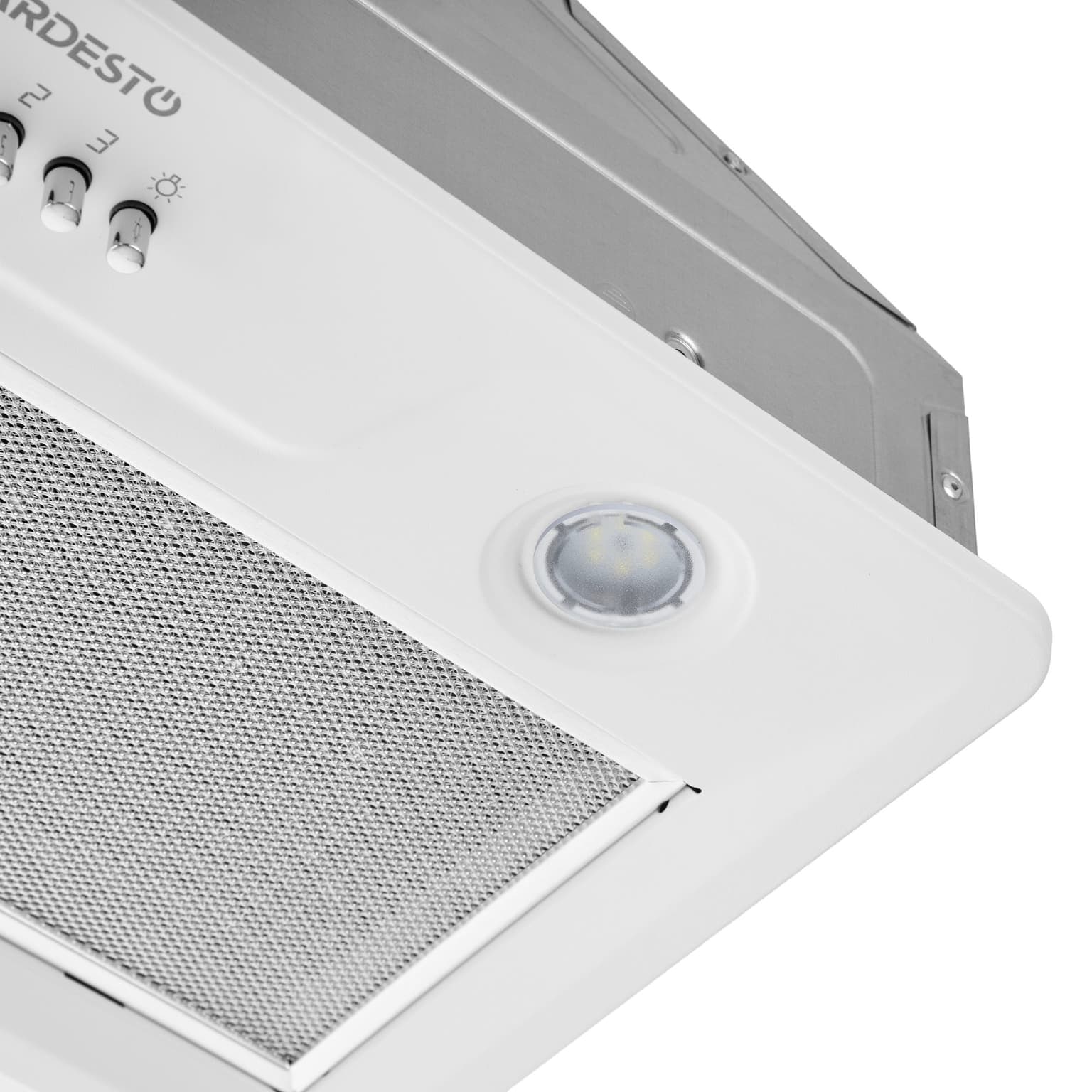 Ardesto Hood integrated HFI-F900MW, 52cm, 700m3h, metal, 2x1W LED, button, white - 5