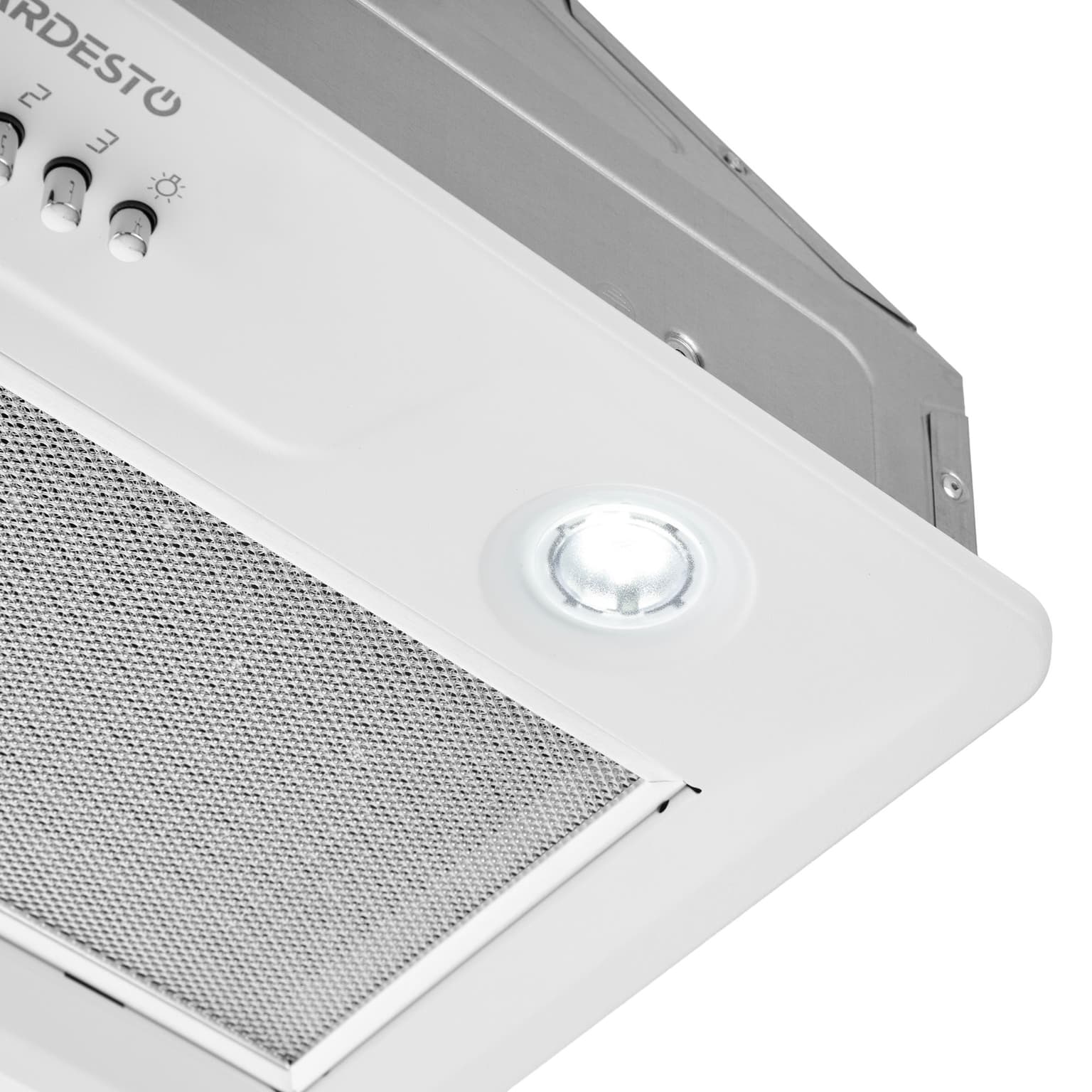 Ardesto Hood integrated HFI-F900MW, 52cm, 700m3h, metal, 2x1W LED, button, white - 6
