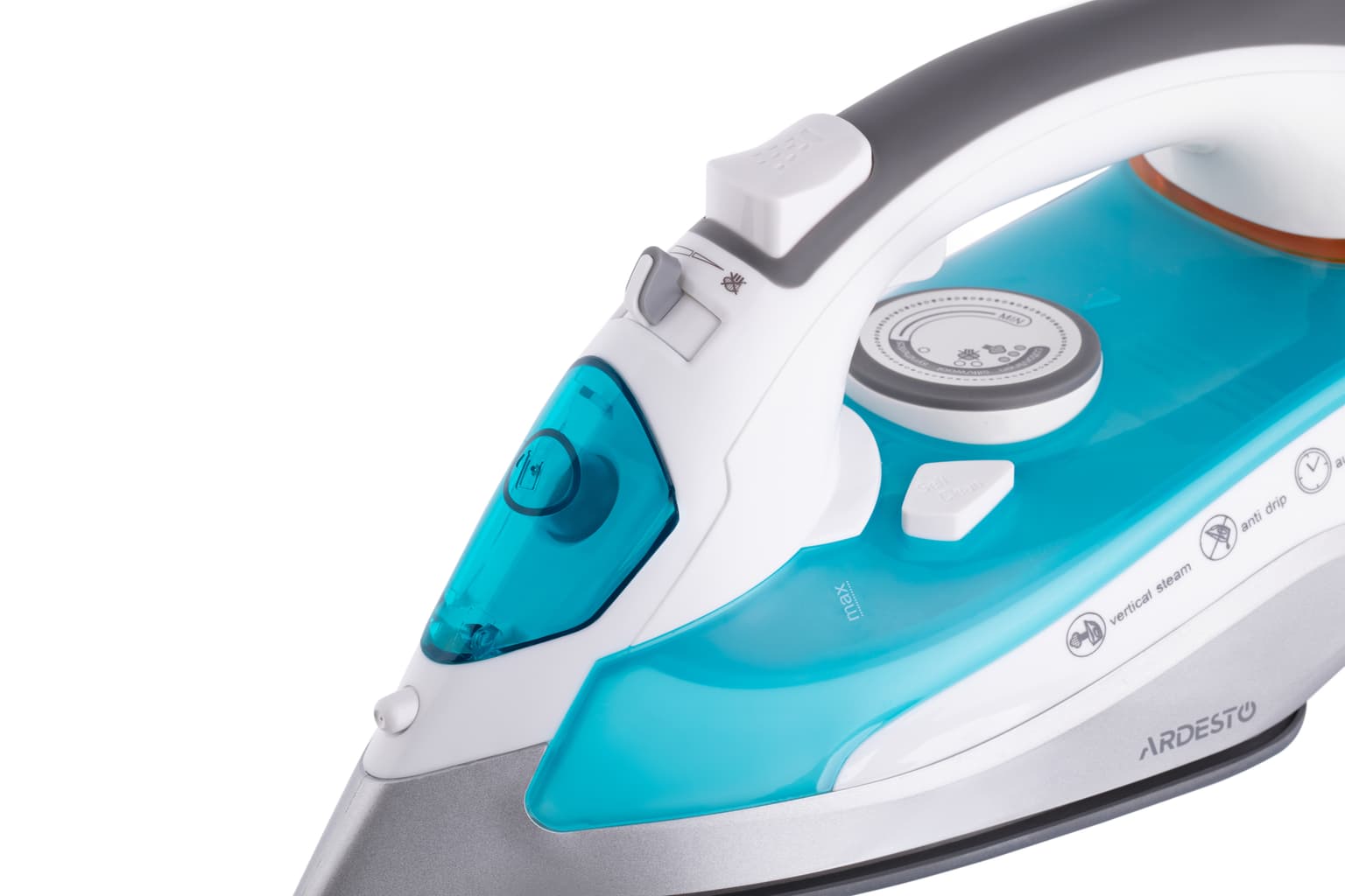 Ardesto Iron IR-C2228-TQ, 2200W, 280ml, steam boost-100gr, ceramic soleplate, blue - 6