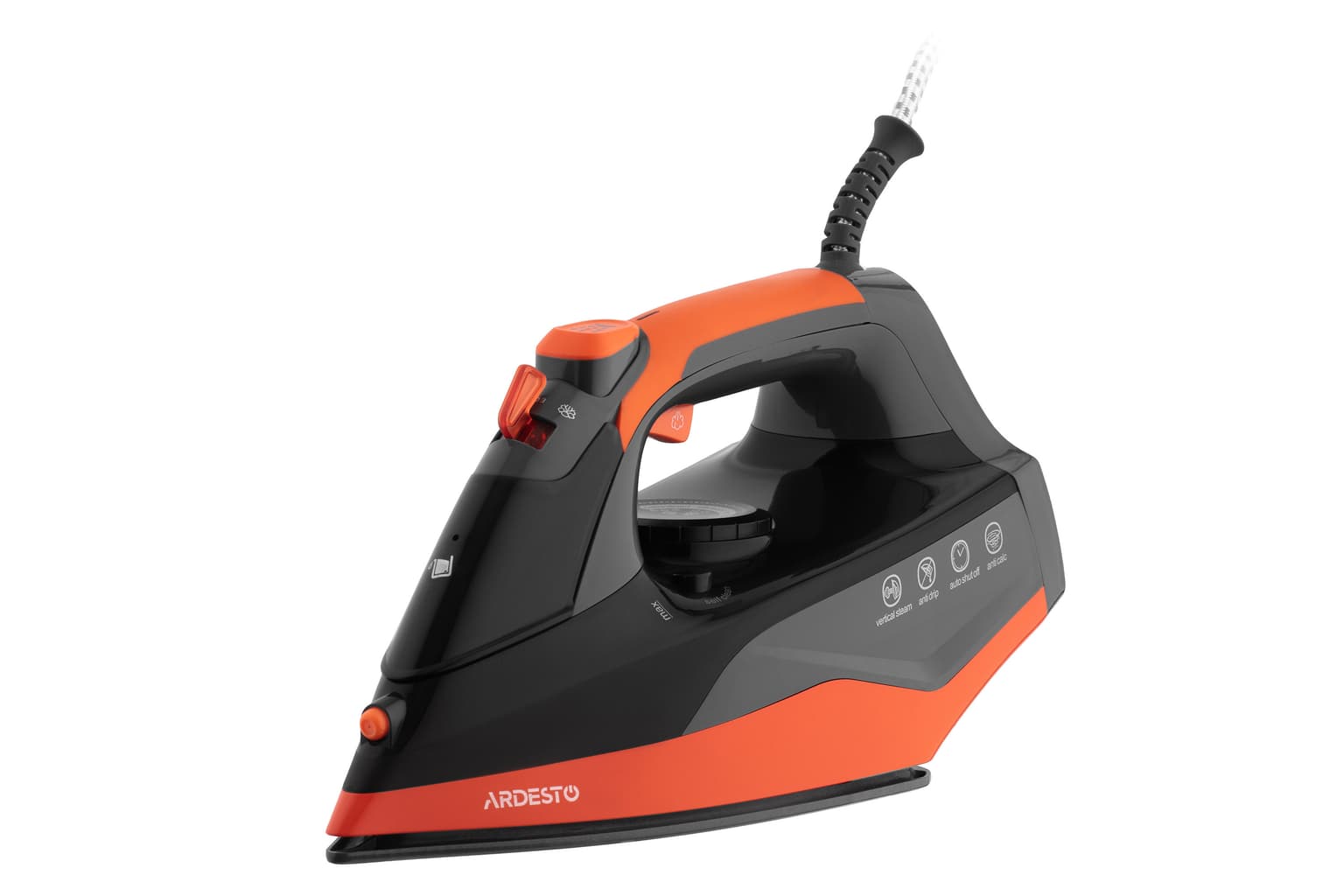 Ardesto Iron IR-C2233-GR, 2200W, 340ml, steam boost, ceramic soleplate, black-orange