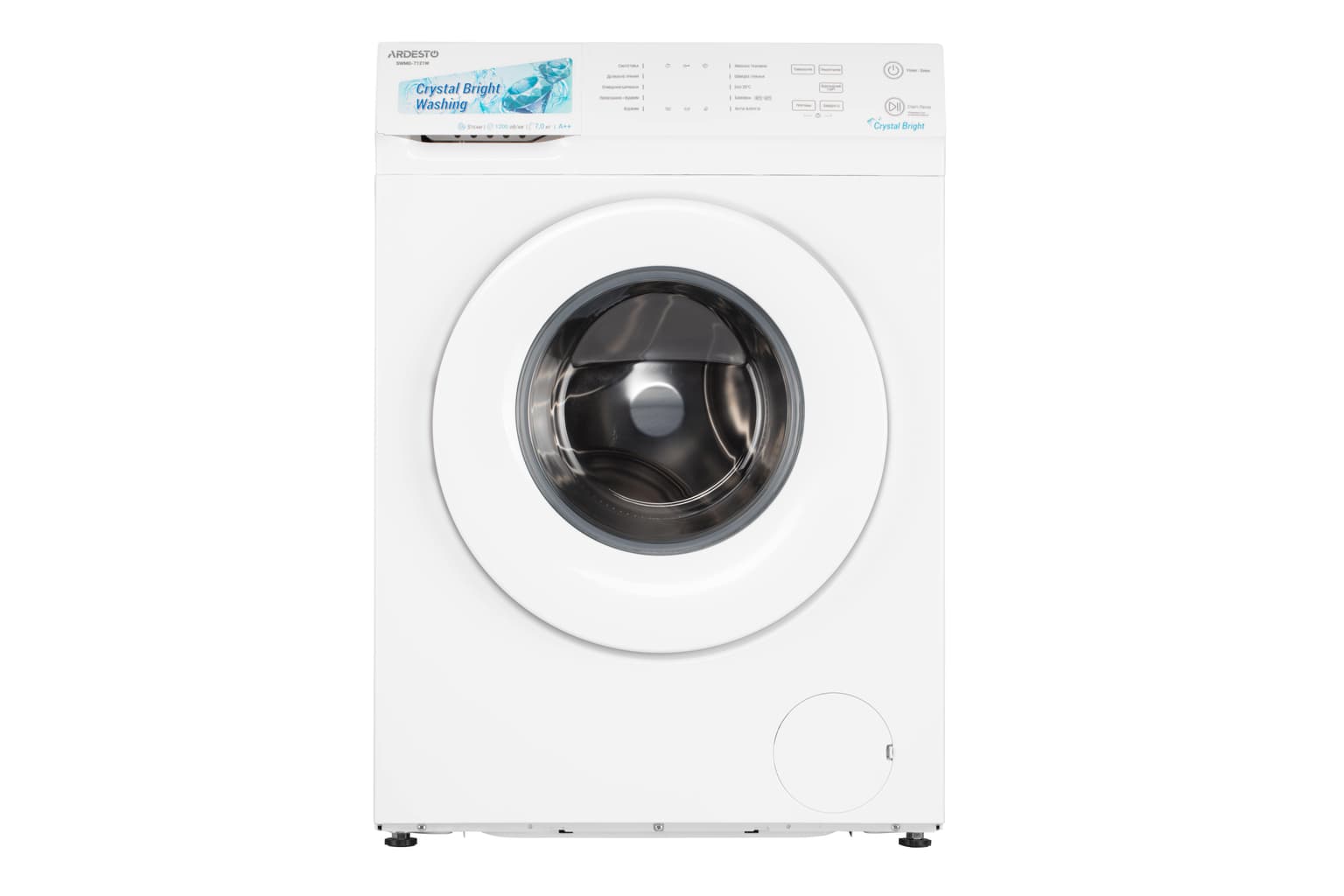 Ardesto Washing machine front load Crystal Bright, 7kg, 1200, A++, 42cm, display, steam, touch control, add.loading, white - 4