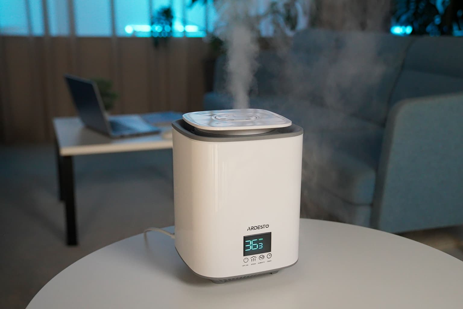 Ardesto Air humidifier USH-H-26W ultrasonic, 25m2, 3.1l, 250ml/h, electric. steering, upper water bay, display, white - 3