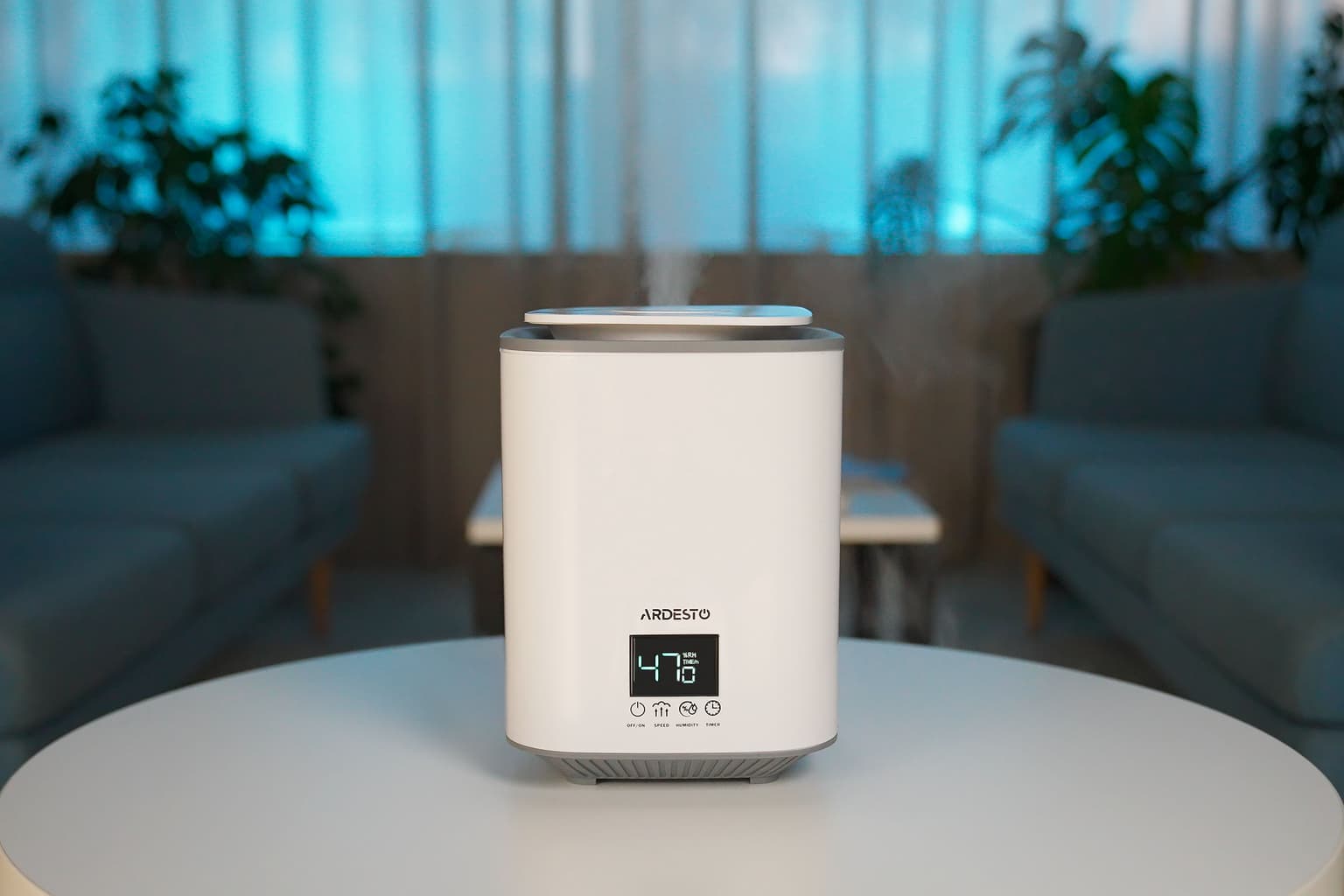 Ardesto Air humidifier USH-H-26W ultrasonic, 25m2, 3.1l, 250ml/h, electric. steering, upper water bay, display, white - 5