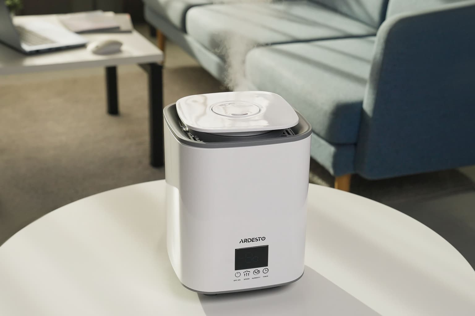 Ardesto Air humidifier USH-H-26W ultrasonic, 25m2, 3.1l, 250ml/h, electric. steering, upper water bay, display, white - 1