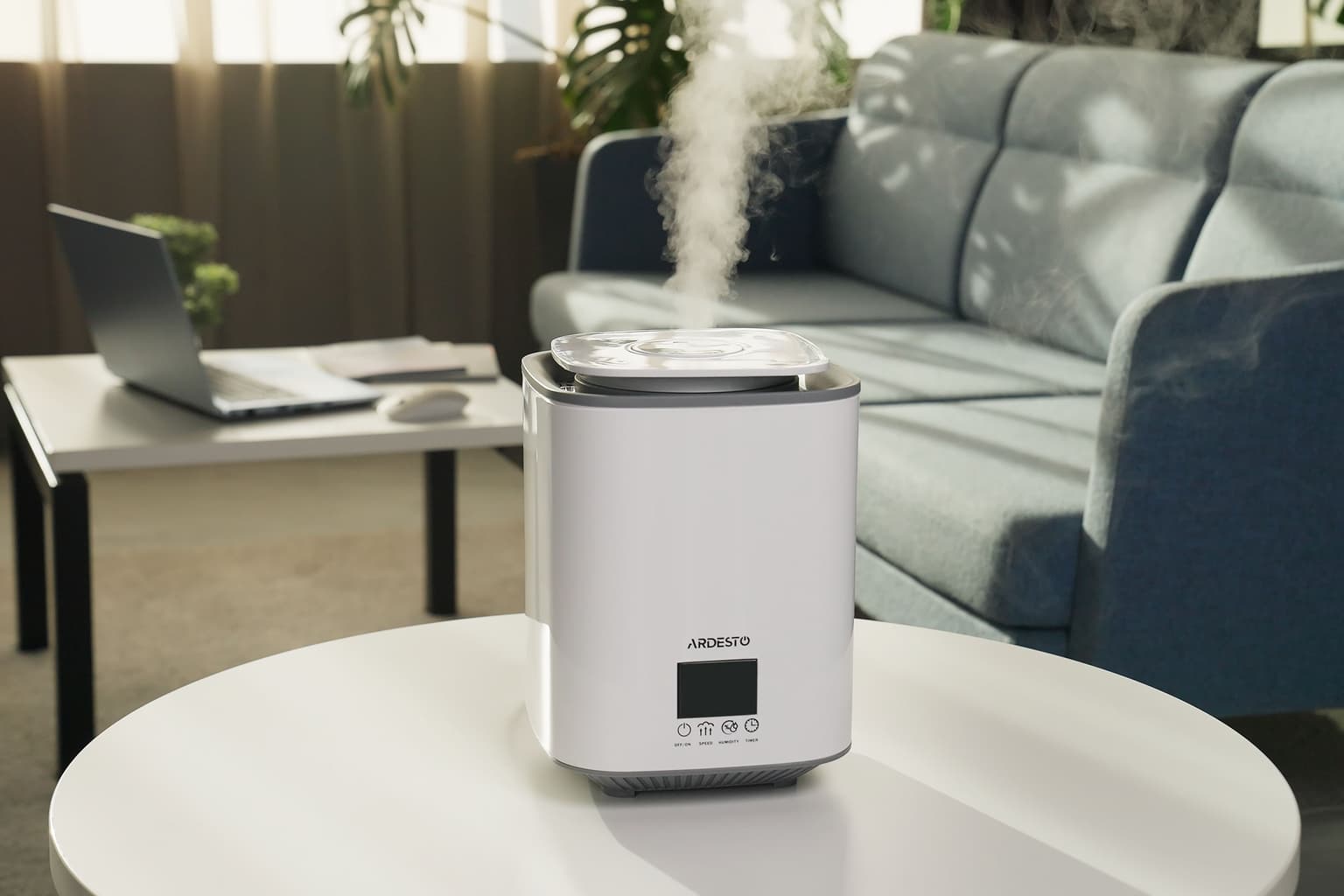 Ardesto Air humidifier USH-H-26W ultrasonic, 25m2, 3.1l, 250ml/h, electric. steering, upper water bay, display, white - 6