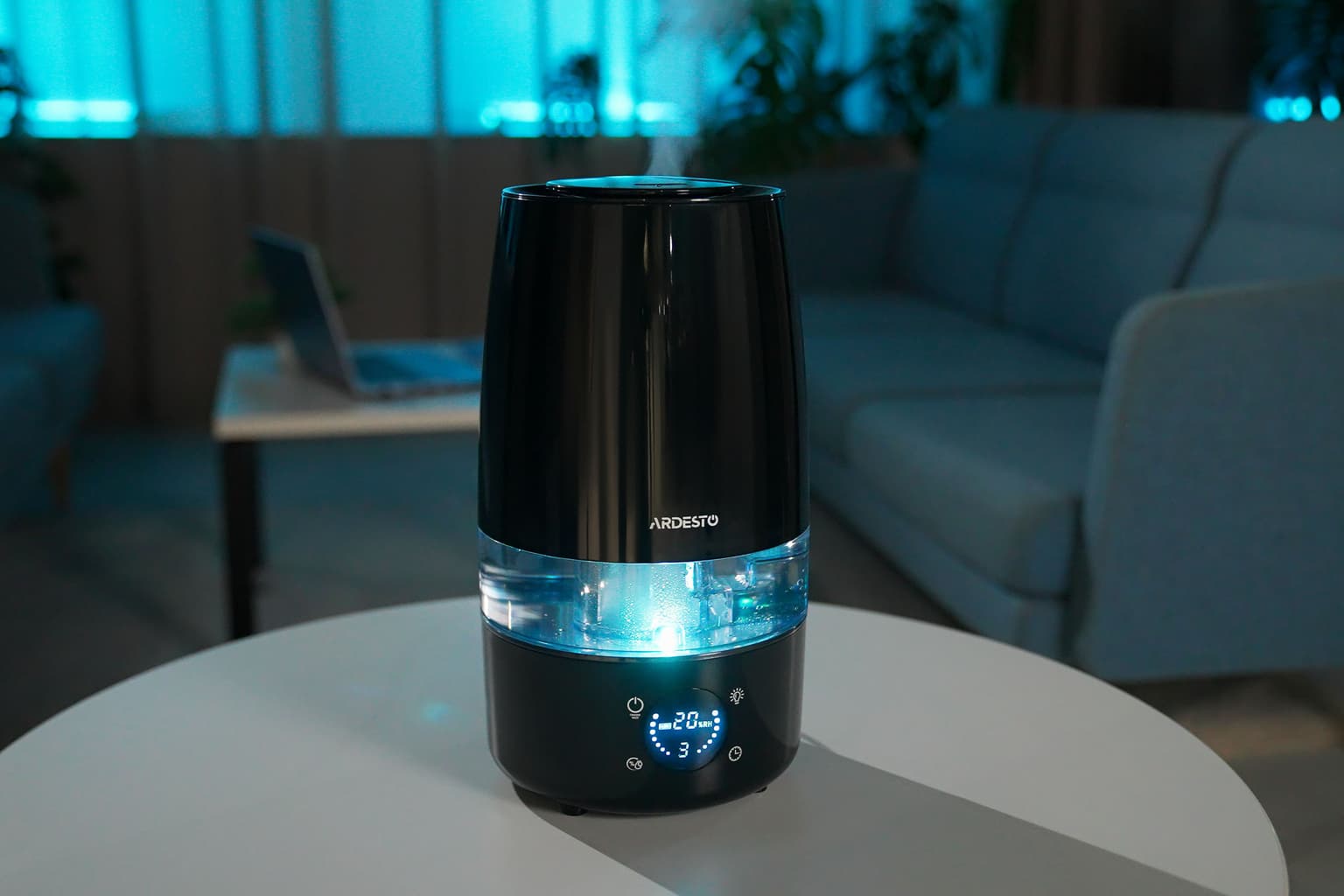 Ardesto Air humidifier USH-H-4B ultrasonic, 30m2, 4l, 280ml/h, electric. control, remote control, top. water inlet, display, black - 3
