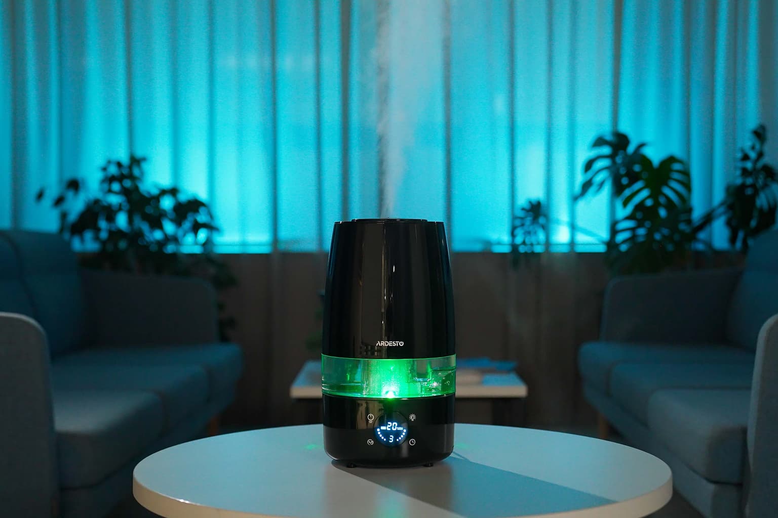 Ardesto Air humidifier USH-H-4B ultrasonic, 30m2, 4l, 280ml/h, electric. control, remote control, top. water inlet, display, black - 4