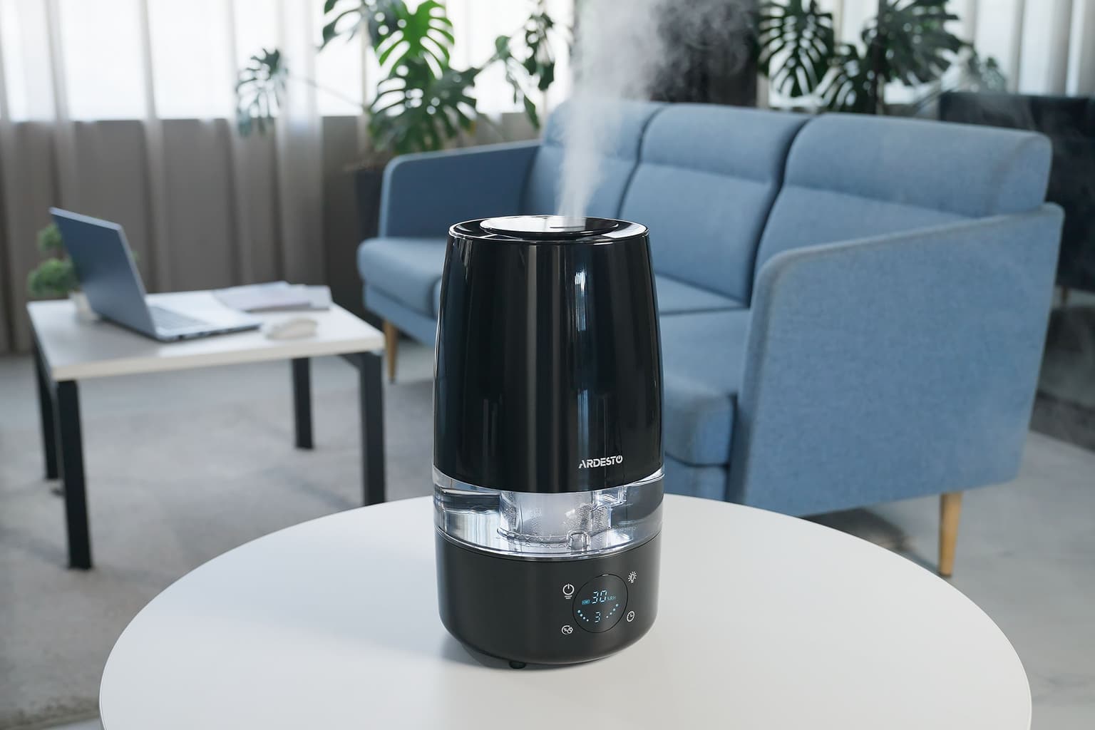 Ardesto Air humidifier USH-H-4B ultrasonic, 30m2, 4l, 280ml/h, electric. control, remote control, top. water inlet, display, black - 5