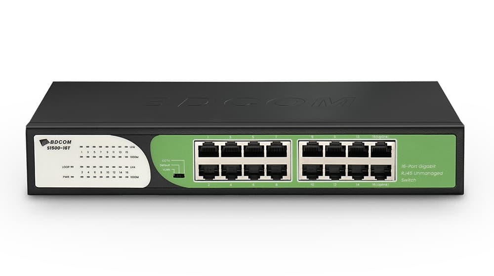 BDCOM S1500-16T Unmanaged Switch - 16 Full-gigabit ports