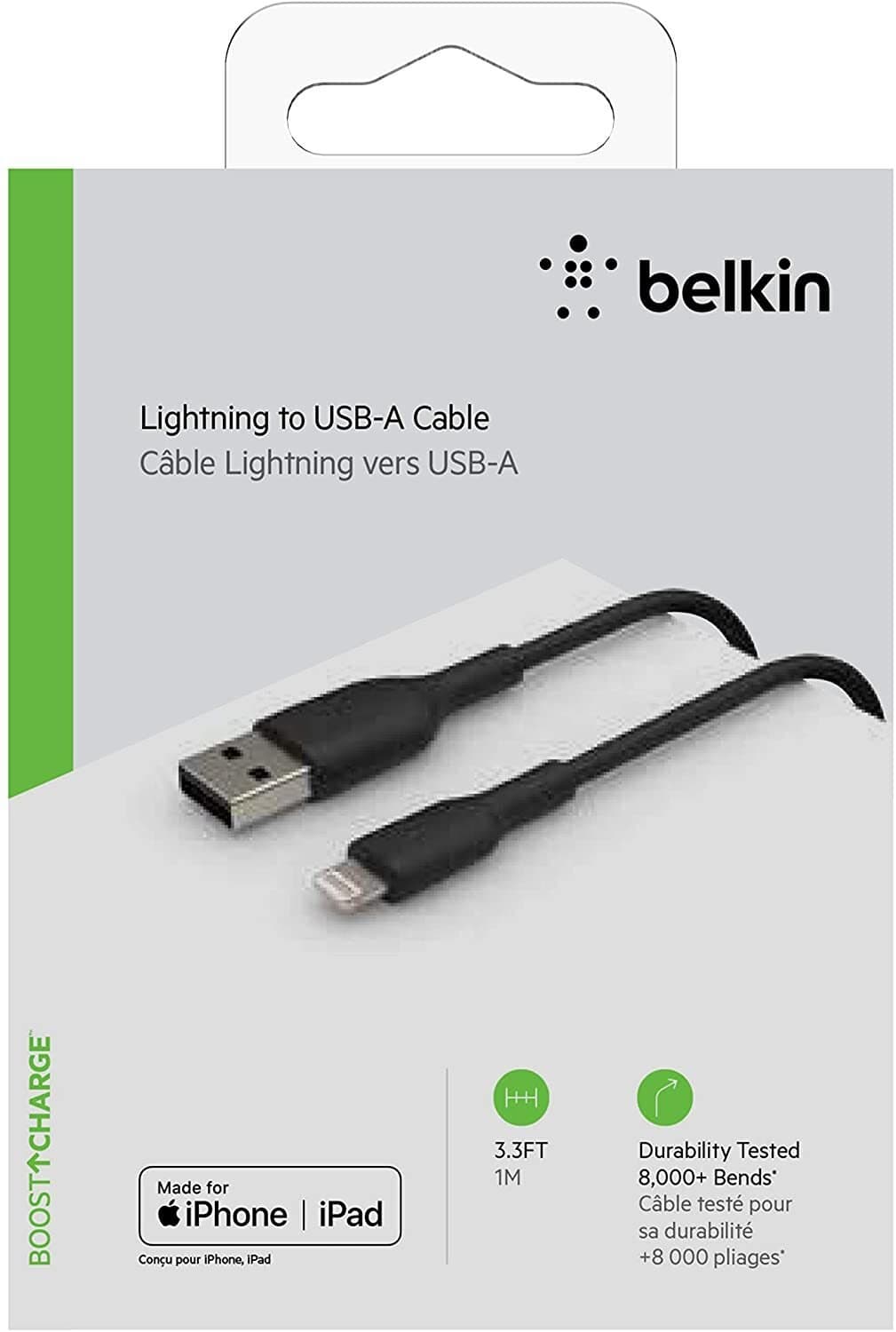 Belkin cable USB-A > Lightning charge/data, 1m, PVC, black - 6