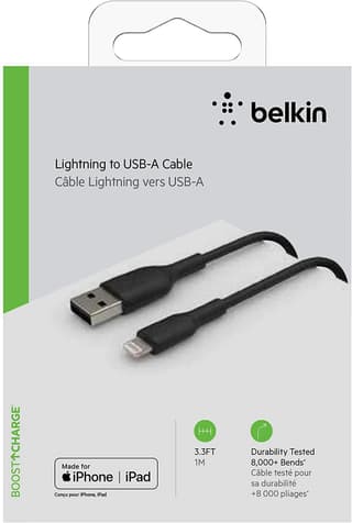 Belkin cable USB-A > Lightning charge/data, 1m, PVC, black - 6