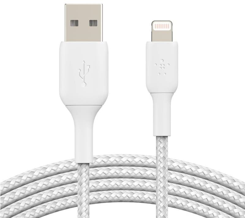 Belkin cable USB-A > Lightning charge/data, 1m, BRAIDED, white - 5