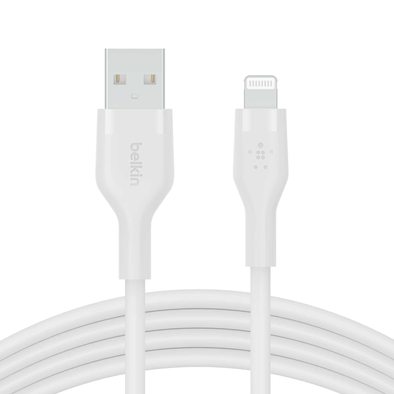 Belkin cable USB-A > Lightning charge/data, 1m, SILICONE, with clip, white