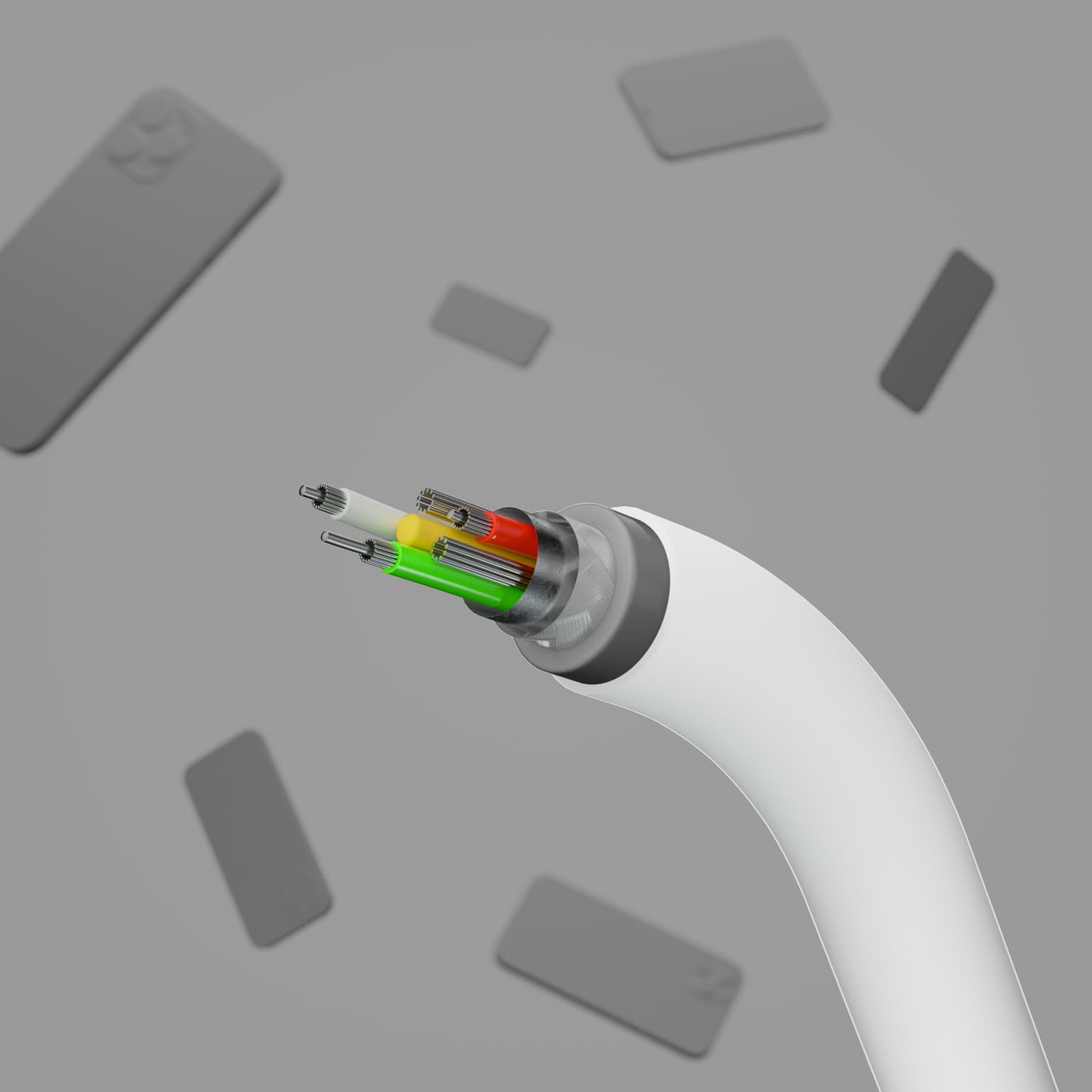Belkin cable USB-A > Lightning charge/data, 1m, SILICONE, with clip, white - 1