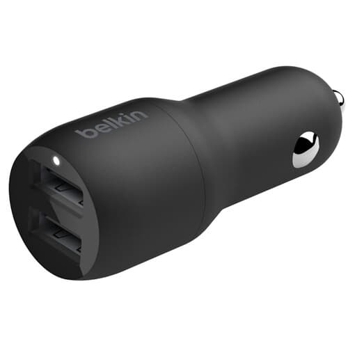Belkin Car Charger 24W 2xUSB-A, cable USB-A > USB-C 1m, black - 2