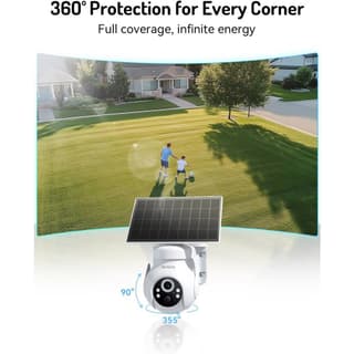 Blurams E20C, 3Mp, Solar Wireless 2K PTZ Security Camera, White — 3