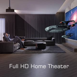 BYINTEK K45 Smart Home Theater Projector, FHD, Support 4K, Android 9.0, LCD, LED, 700 ANSI lumens, WiFi, BT4.0, White — 3