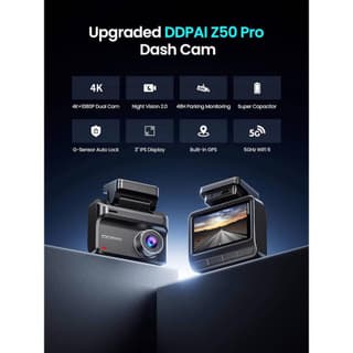 DDPAI Z50 Pro 4K Dash Cam 143° WIFI, GPS, Bluetooth, Car Video Recorder, Black — 2