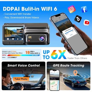DDPAI Z60 2026 4K Dashcam 140°, WIFI GPS, Bluetooth Front and Rear Cam, Car Video Recorder, Black — 2