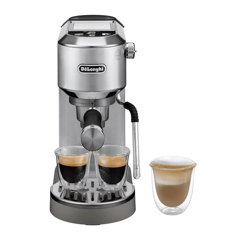 DeLonghi EC890.M Dedica Duo, 1450W, 1.1L, Coffee Machine, Silver