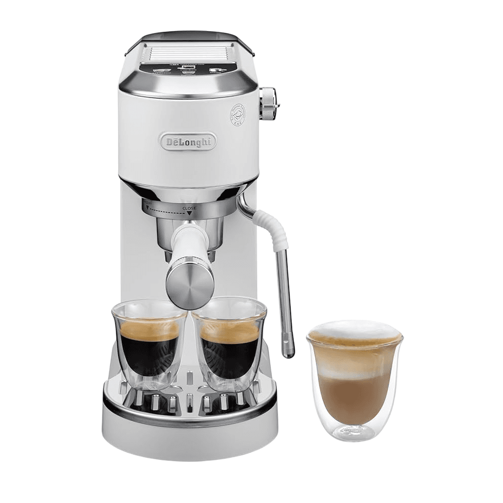DeLonghi EC890.WI Dedica Duo, 1450W, 1.1L, Coffee Machine, White