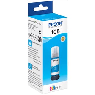 EPSON კარტრიჯის მელანი 108 ECOTANK CYAN INK BOTTLE C13T09C24A — 2
