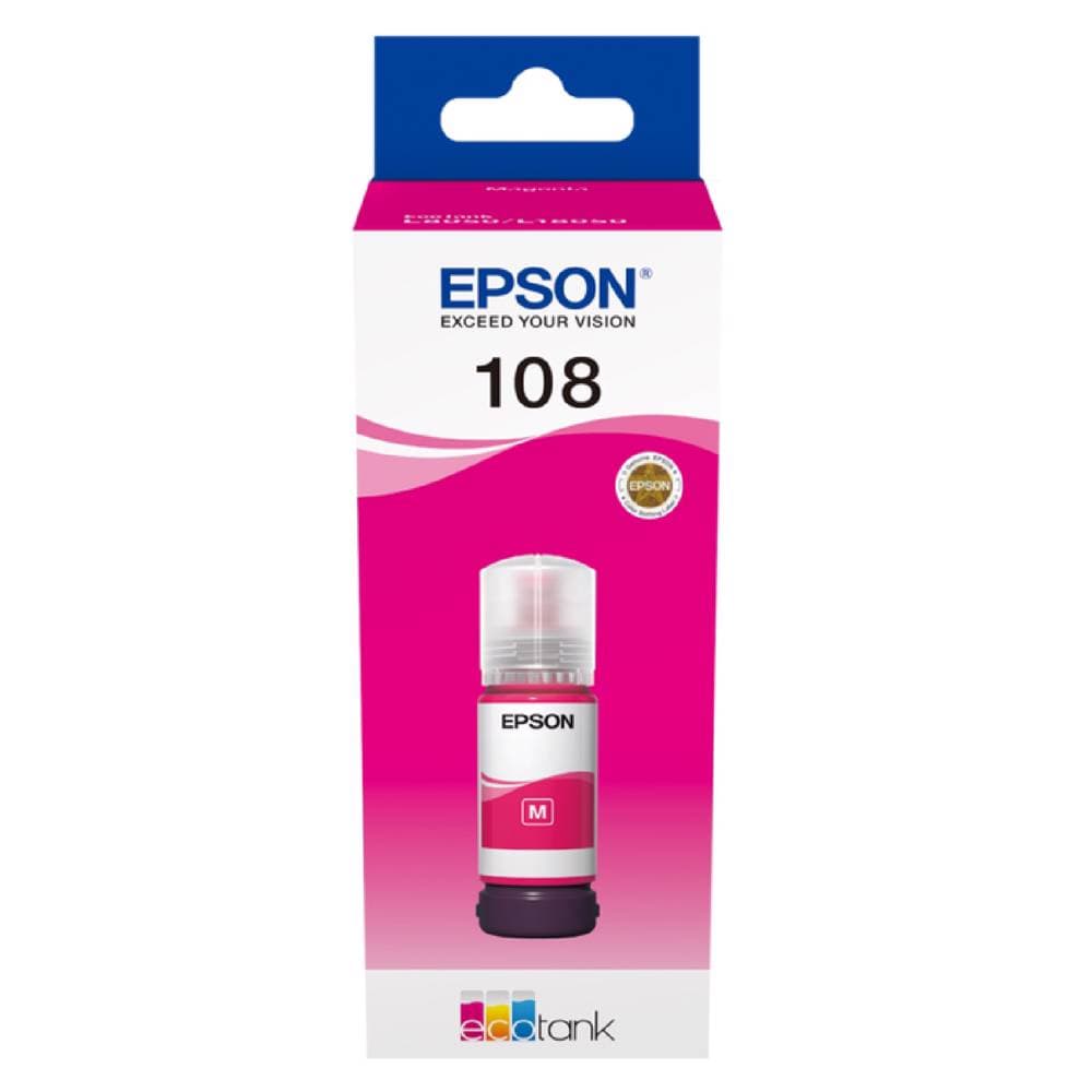 EPSON EcoTank 108 Magenta Ink Bottle L8050 C13T09C34A