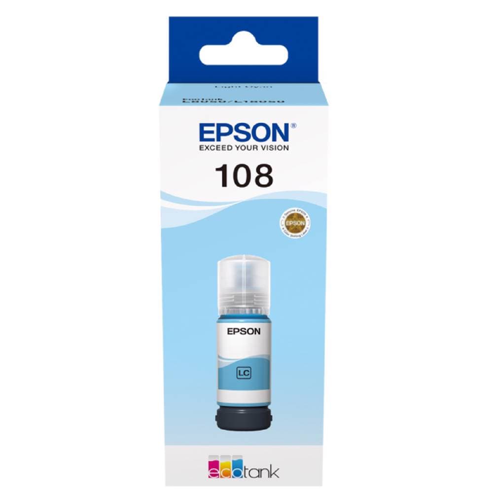 EPSON EcoTank 108 Light Cyan Ink Bottle L8050 C13T09C54A