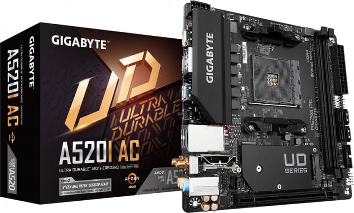 Gigabyte Motherboard A520I AC sAM4 A520 2xDDR4 M.2 HDMI DP Wi-Fi BT mITX - 2