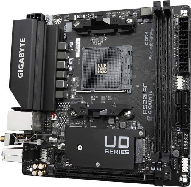 Gigabyte Motherboard A520I AC sAM4 A520 2xDDR4 M.2 HDMI DP Wi-Fi BT mITX - 3