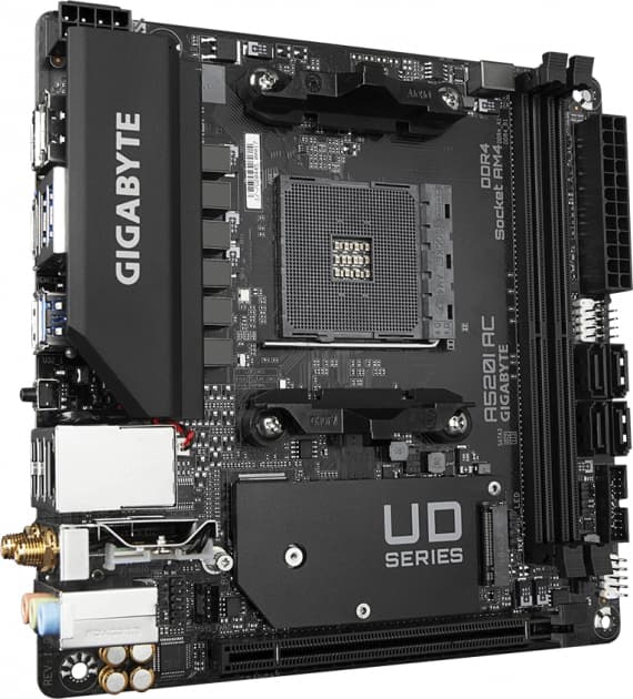 Gigabyte Motherboard A520I AC sAM4 A520 2xDDR4 M.2 HDMI DP Wi-Fi BT mITX - 4